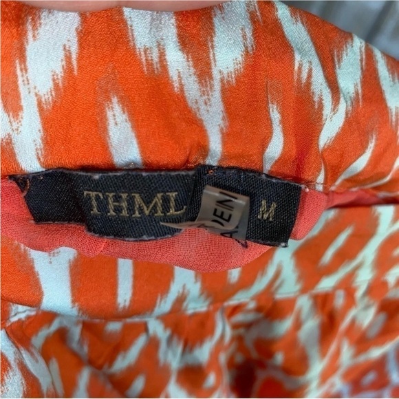 THML Orange Printed Scalloped Bottom Shorts - Picture 5 of 5